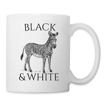 Black & White Vector Zebra – Tierdesign - Tasse - Weiß - Rechts