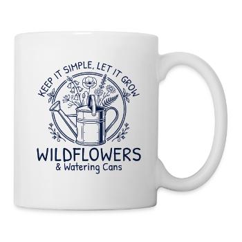 Hobby Gardener – Watering Can with Wildflowers Retro - Mug - white - Right