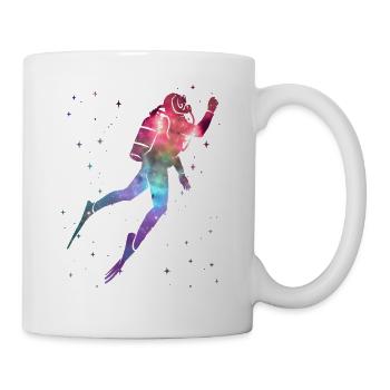 Taucher Tauch Weltraum Kinder Herren Tauchen - Tasse - Weiß - Rechts