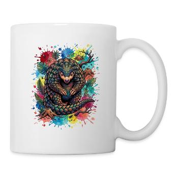 Pangolin-Aquarellporträt - Tasse - Weiß - Rechts