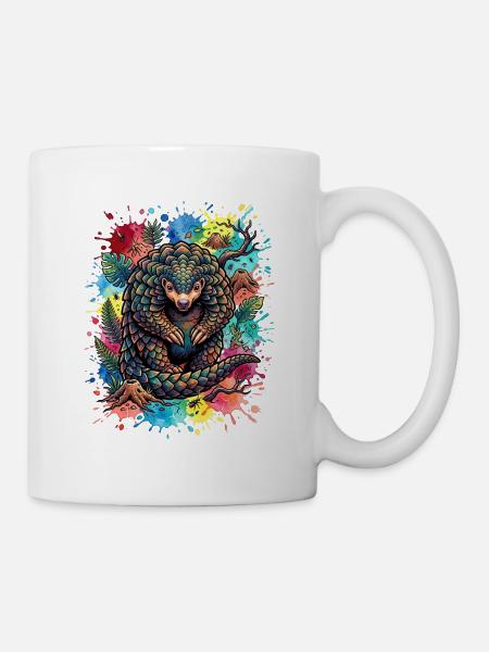 Pangolin-Aquarellporträt - Tasse - Weiß