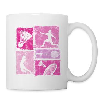 Les mouvements du badminton dans un style vintage avec le badminton - Mug blanc - blanc - Droite