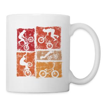 Cascades BMX Biker dans un style rétro - Mug blanc - blanc - Droite