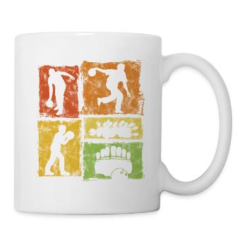 Graphique rétro de bowling pour les joueurs - Mug blanc - blanc - Droite