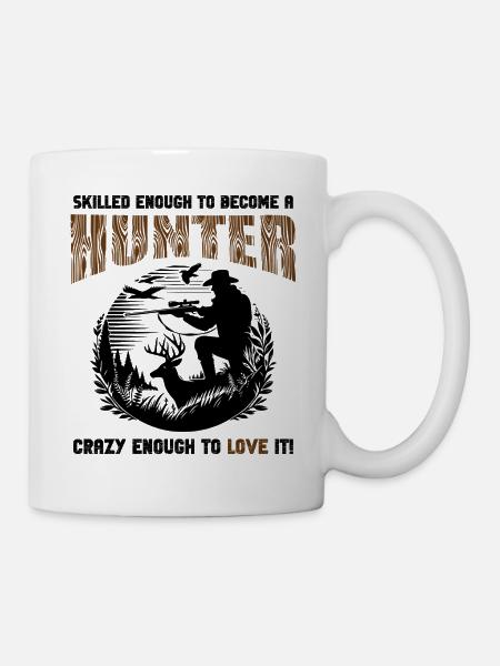 Geschickter Verrückter Jäger-Abzeichen - Tasse - Weiß