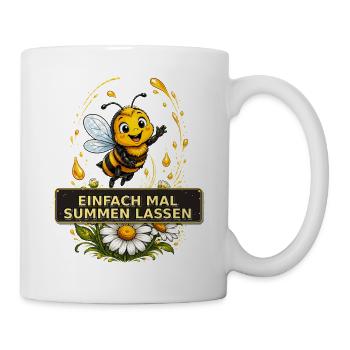Biene Honig Imker Honigwabe Blumen Wiese Insekt - Tasse - Weiß - Rechts