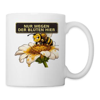 Biene Honig Imker Honigwabe Blumen Wiese Insekt - Tasse - Weiß - Rechts
