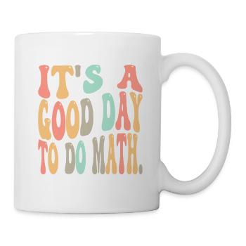 Bunte Retro-Mathematiktag-Grafik - Tasse - Weiß - Rechts