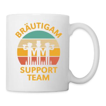 Équipe de soutien au marié (Coucher de soleil de la fête de garçon / 5C) - Mug blanc - blanc - Droite