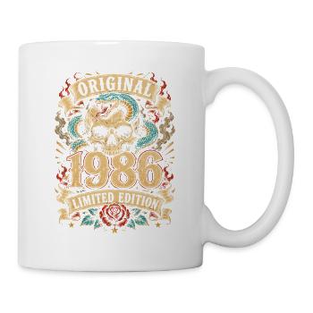 Original 1986 Schädel mit Schlange - Tasse - Weiß - Rechts