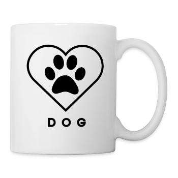 Dog Love Line  Art  - Tasse - Weiß - Rechts