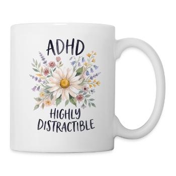 TDAH : neurodiversité florale très distrayante - Mug blanc - blanc - Droite