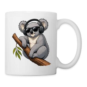 Cooler Koala mit Kopfhörern und Sonnenbrille  - Tasse - Weiß - Rechts