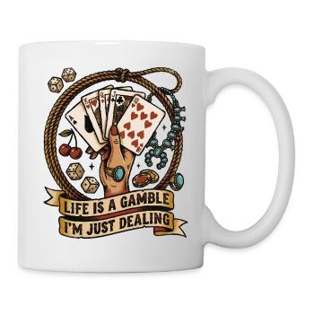 Life Is A Gamble Poker Cards Vintage Saying - Mug - white - Right