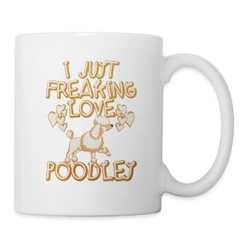 J’adore les caniches – ich liebe pudel - Mug blanc - blanc - Droite