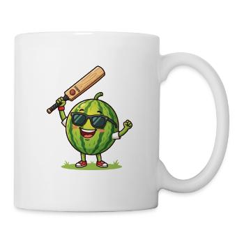 Funny Watermelon Cricket Sixer Summer - Mug - white - Right