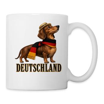 Dackel im Deutschland-Style - Tasse - Weiß - Rechts