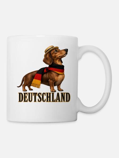 Dackel im Deutschland-Style - Tasse - Weiß