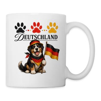 Deutschland Hund mit Flagge Pfoten - Tasse - Weiß - Rechts