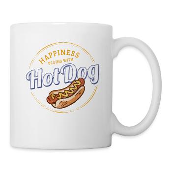 Snack de hot-dog avec saucisse Style vintage Frankfurter - Mug blanc - blanc - Droite