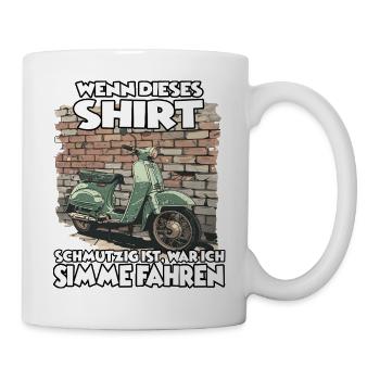 DDR Nostalgie Bekleidung für Simson-Fahrer Simme - Tasse - Weiß - Rechts