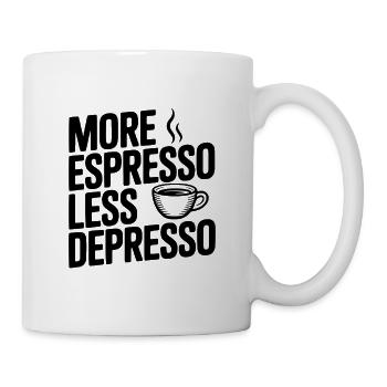 Plus d’espresso, moins de dépression - Mug blanc - blanc - Droite