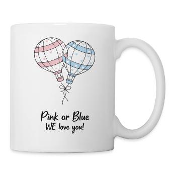 Pink Or Blue We Love You Baby Shower Gender Reveal - Mug - white - Right
