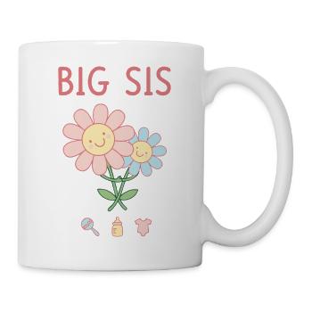 Geschlechterenthüllung: Big Sis Big Sister Babyparty-Team - Tasse - Weiß - Rechts
