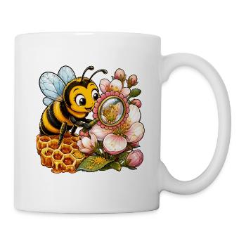 Biene Honig Imker Honigwabe Blumen Wiese Insekt - Tasse - Weiß - Rechts