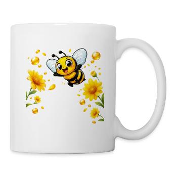 Biene Honig Imker Honigwabe Blumen Wiese Insekt - Tasse - Weiß - Rechts