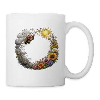 Biene Honig Imker Honigwabe Blumen Wiese Insekt - Tasse - Weiß - Rechts