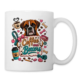 Café et Boxers – Boxer Dog Coffee Love - Mug blanc - blanc - Droite