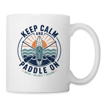 Paddle Keep Calm sur le t-shirt SUP - Mug blanc - blanc - Droite