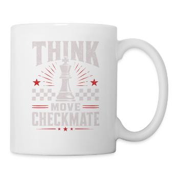 Schach Checkmate Think Move Shirt - Tasse - Weiß - Rechts