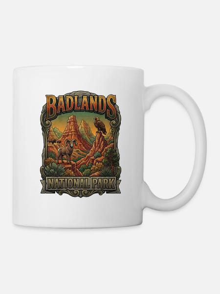 Badlands Nationalpark Poster - Tasse - Weiß