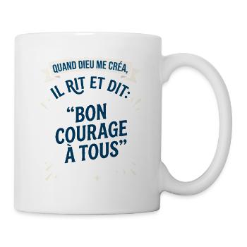 Quand Dieu Me Créa Citation Humour Rétro - Mug blanc - blanc - Droite