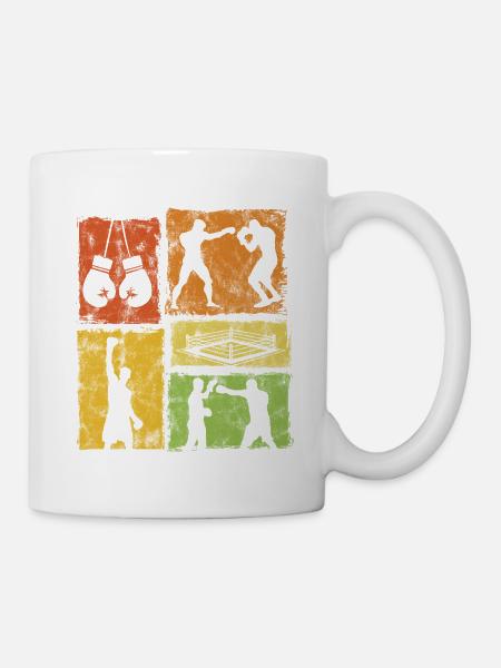 Boxen Retro-Stil Grafik Für Boxprofis - Tasse - Weiß