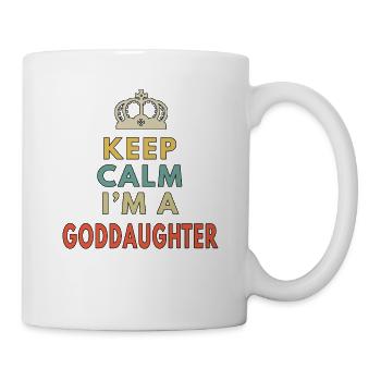 Reste calme, je suis filleule filleule, filleul drôle de famille. - Mug blanc - blanc - Droite
