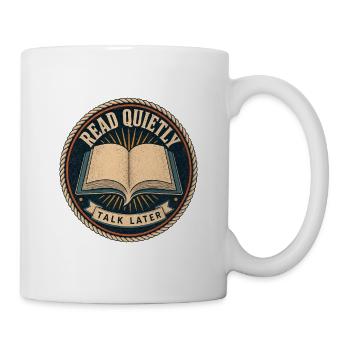 What Is a Silent Book Club Read Quietly Talk Later - Mug - white - Right