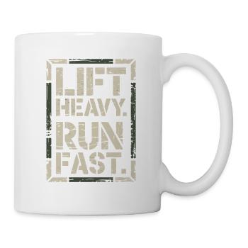 Lift Heavy Run Fast Gym Kraftsport Workout Fitness - Tasse - Weiß - Rechts