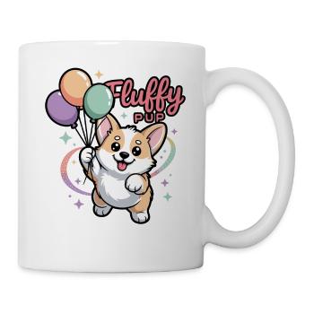 Corgi mit Ballons - Tasse - Weiß - Rechts