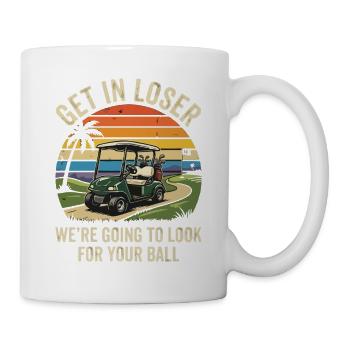 Montez dans la voiturette de golf perdante Sunset - Mug blanc - blanc - Droite