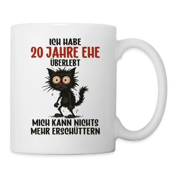 20. Hochzeitstag 20 Jahre verheiratet 20 Jahre Ehe - Tasse - Weiß - Rechts