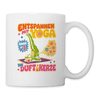 Entspannen mit Yoga Duftkerze - Tasse - Weiß - Rechts
