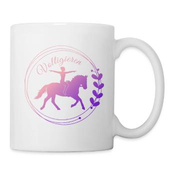 Voltigieren Grundsitz – Geschenk für Voltigierer - Tasse - Weiß - Rechts