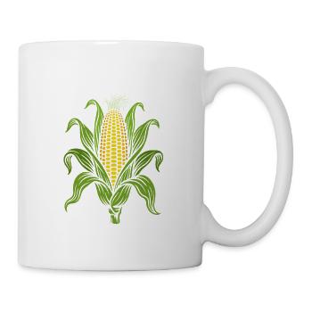 I'm cornfused | Corn on the cob with leaves pun - Mug - white - Right