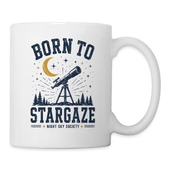 Born To Stargaze Astronomie Shirt - Tasse - Weiß - Rechts