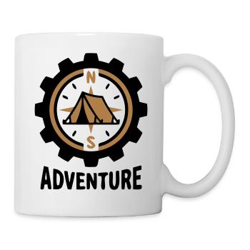 Abenteuer Kompass Zelt Camping Wandergruppe - Tasse - Weiß - Rechts