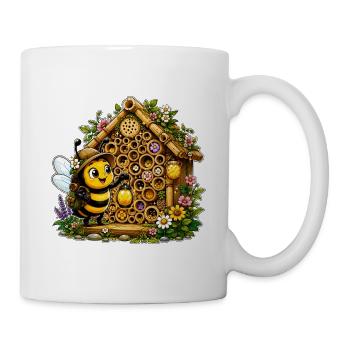 Biene Honig Imker Honigwabe Blumen Wiese Insekt - Tasse - Weiß - Rechts