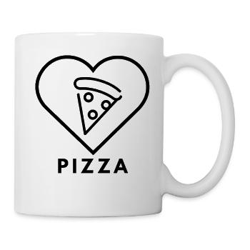 Pizza Lover Heart  - Tasse - Weiß - Rechts